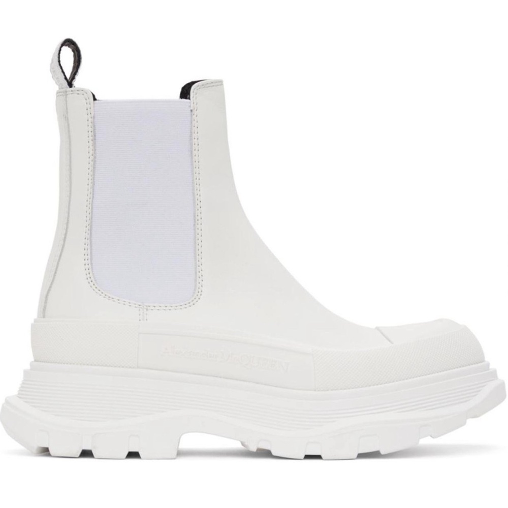 Alexander McQueen White Chelsea boots